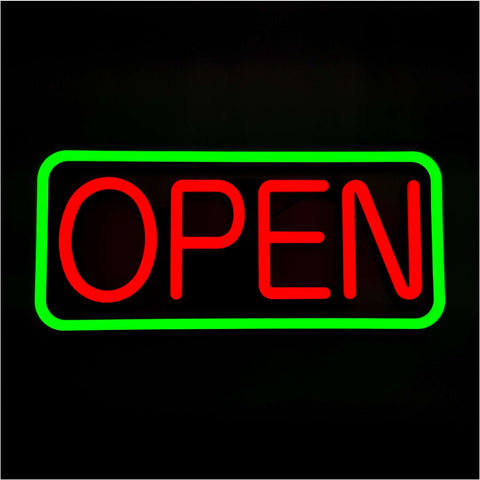 LED Neon Sign 21'' X 10'' New Ultra Bright LED Neon Sign - Open - Remote Controlled (Green/Red) RD-Y28V-2D7U